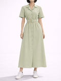 Mint Green Collared Flare Dress