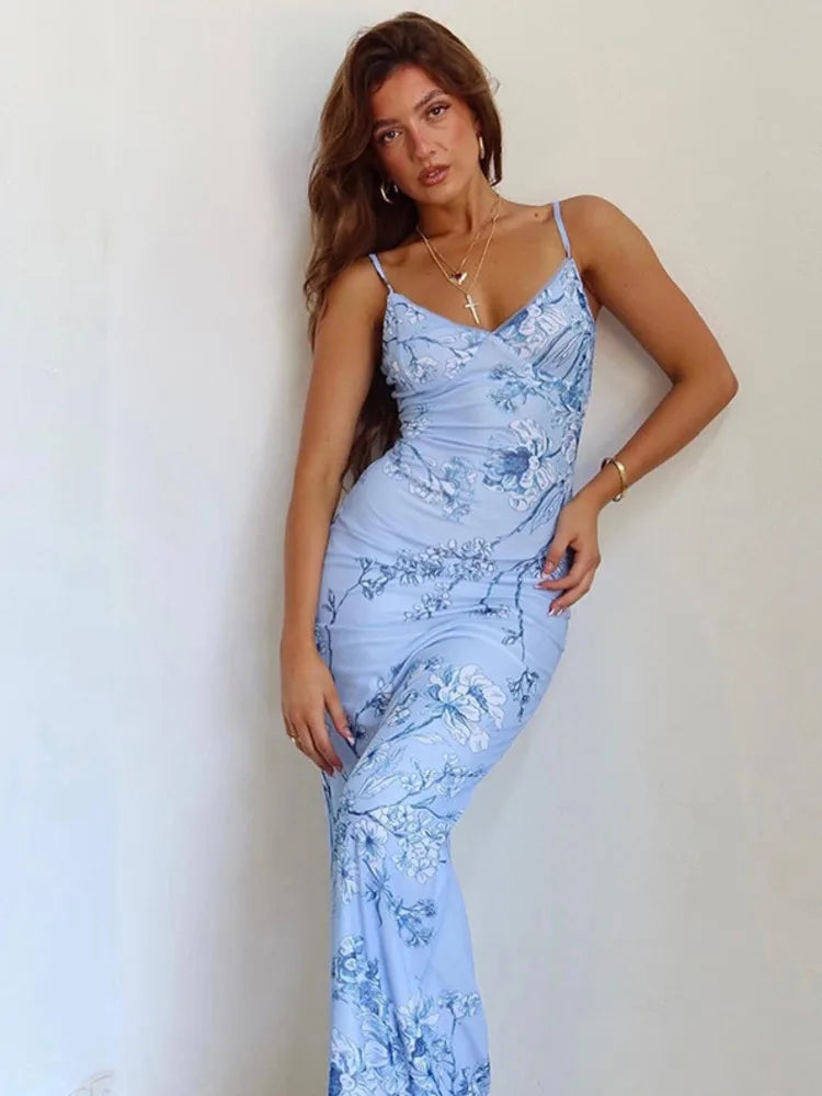 Florentina Green Floral Maxi Dress