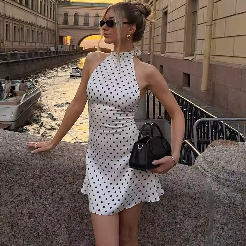 Ilvaressa White Polka Dot Mini Dress