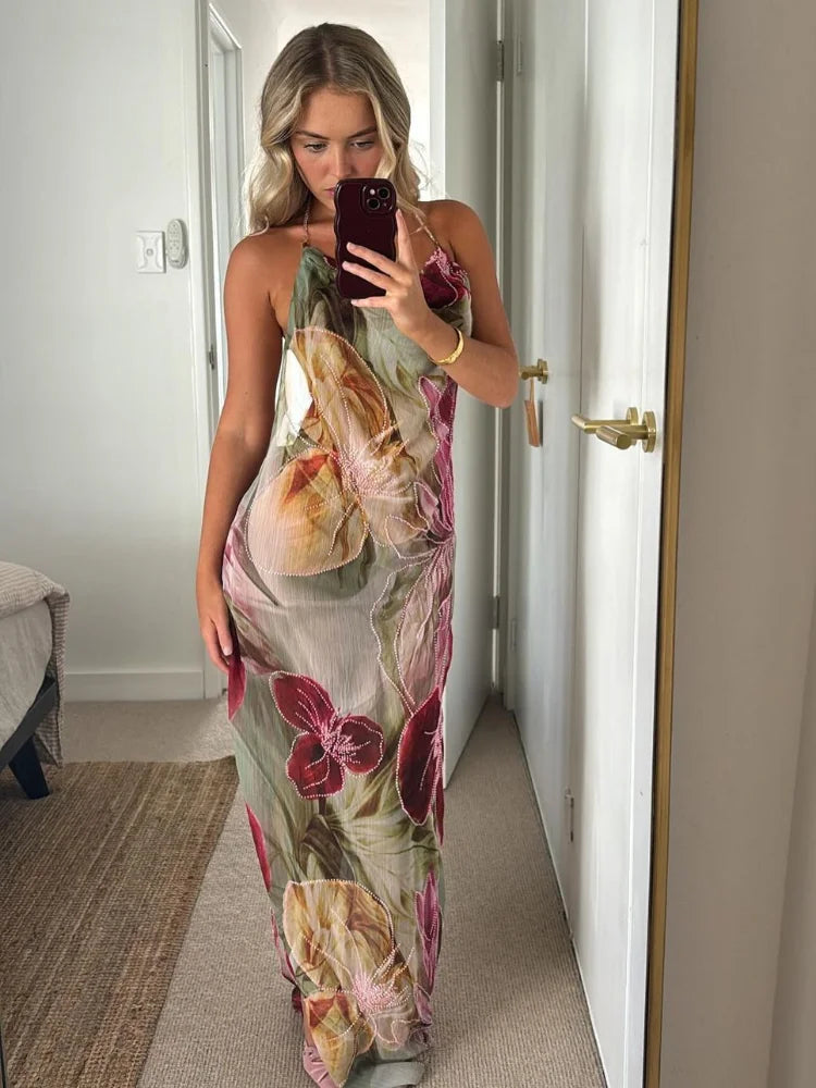 Marzia Floral Halter Maxi Dress