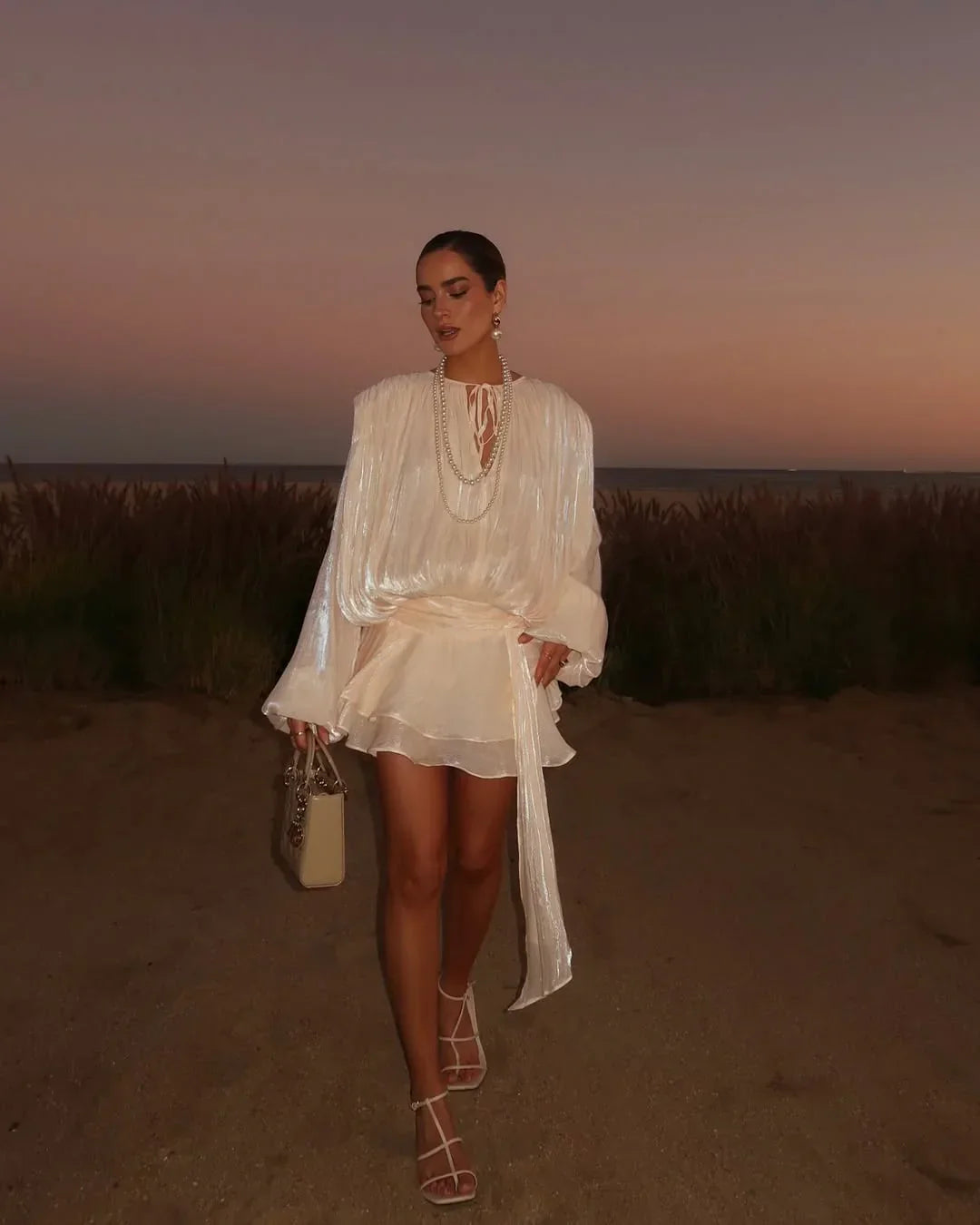 Celeste Lightweight White Mini Dress