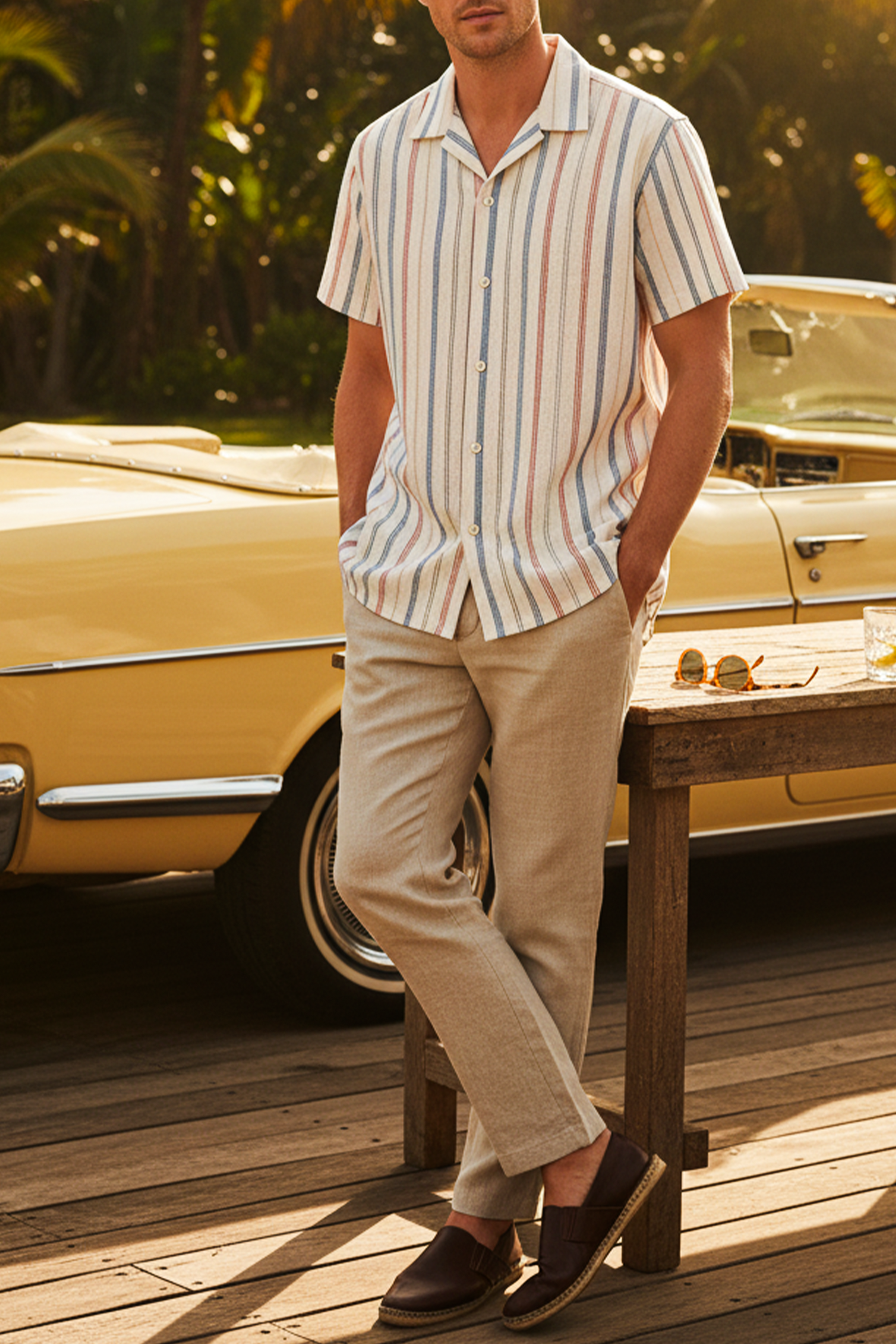 Space Dyed Cuban Collar Shirt