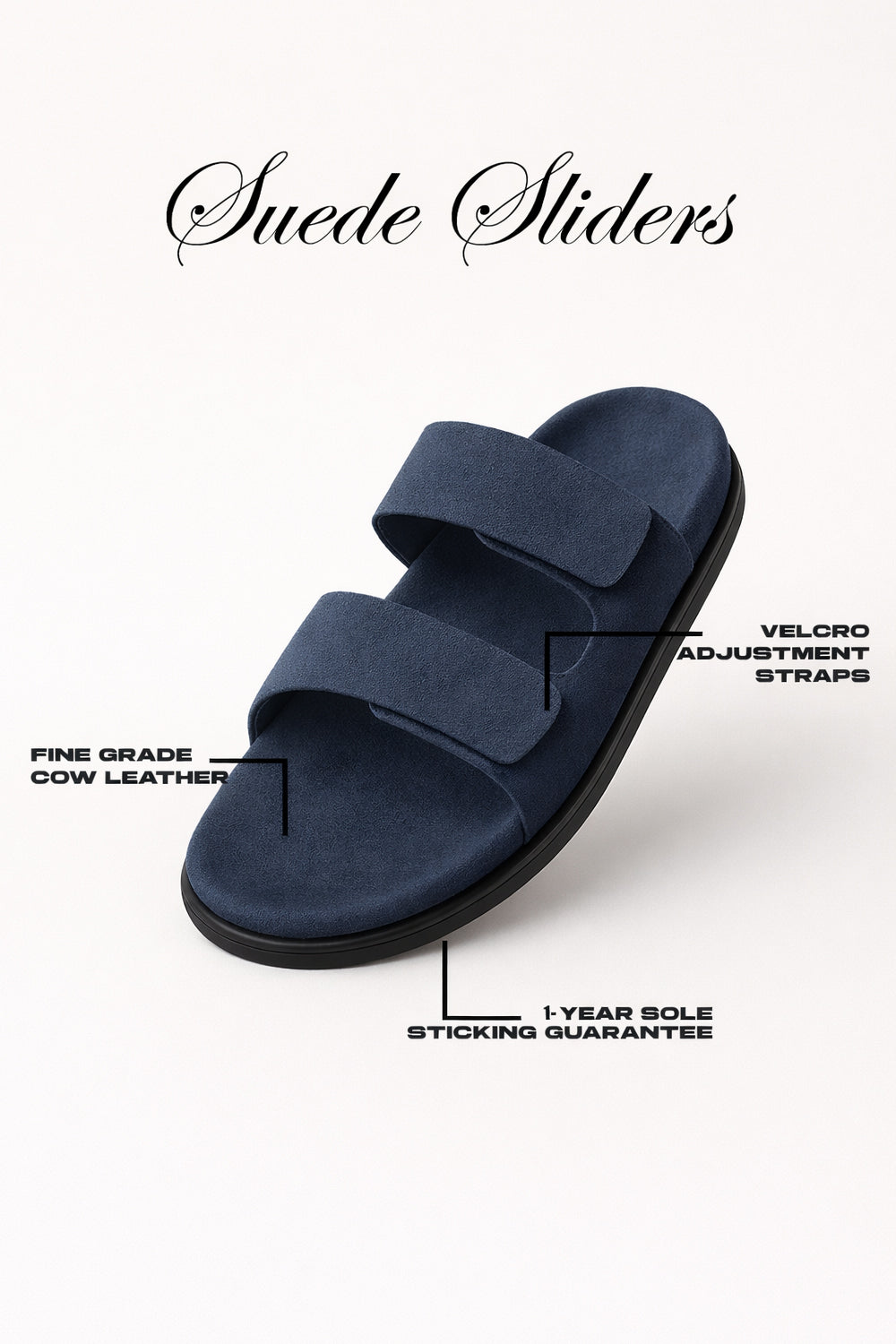 Teal Blue Suede Slides