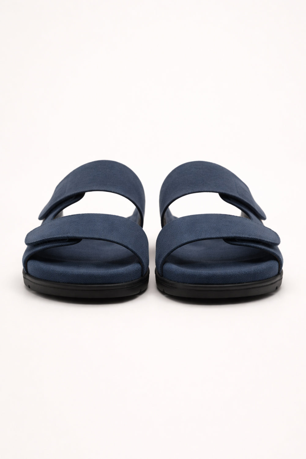 Teal Blue Suede Slides