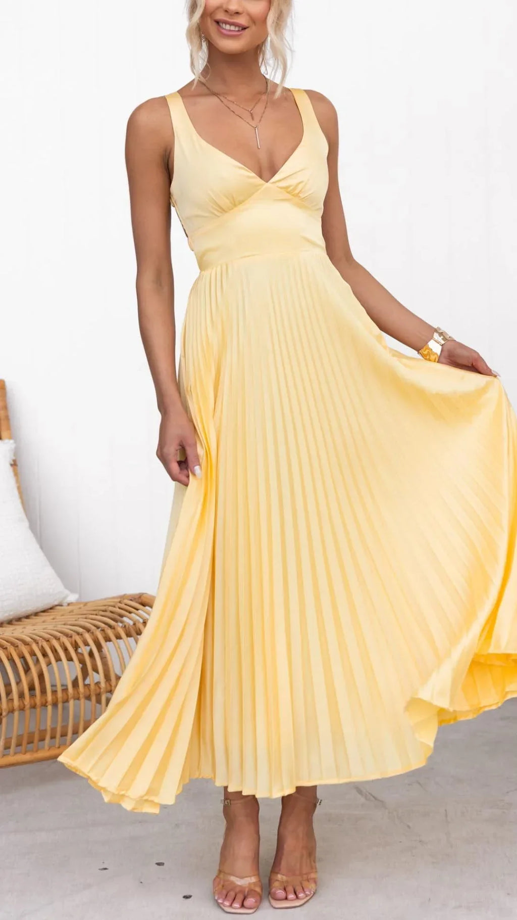 Lunetta Yellow Midi Dress