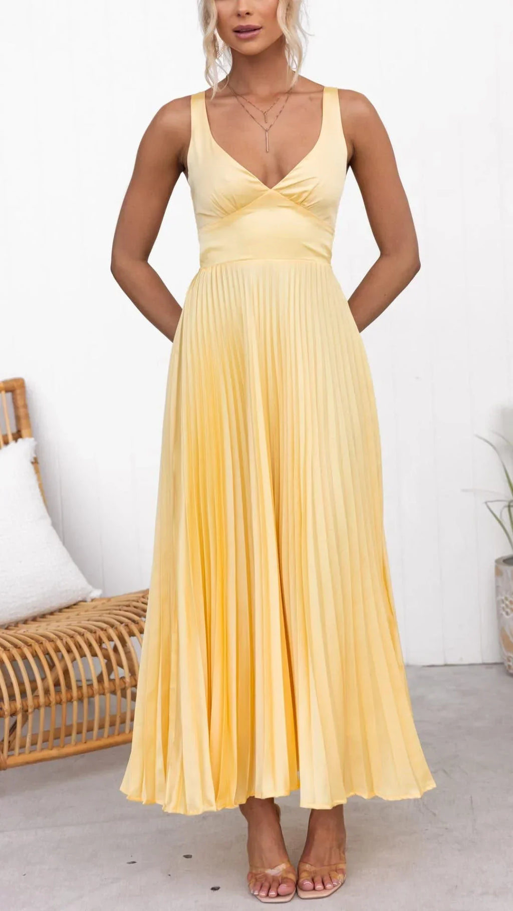 Lunetta Yellow Midi Dress