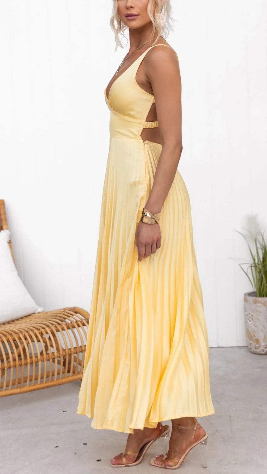 Lunetta Yellow Midi Dress