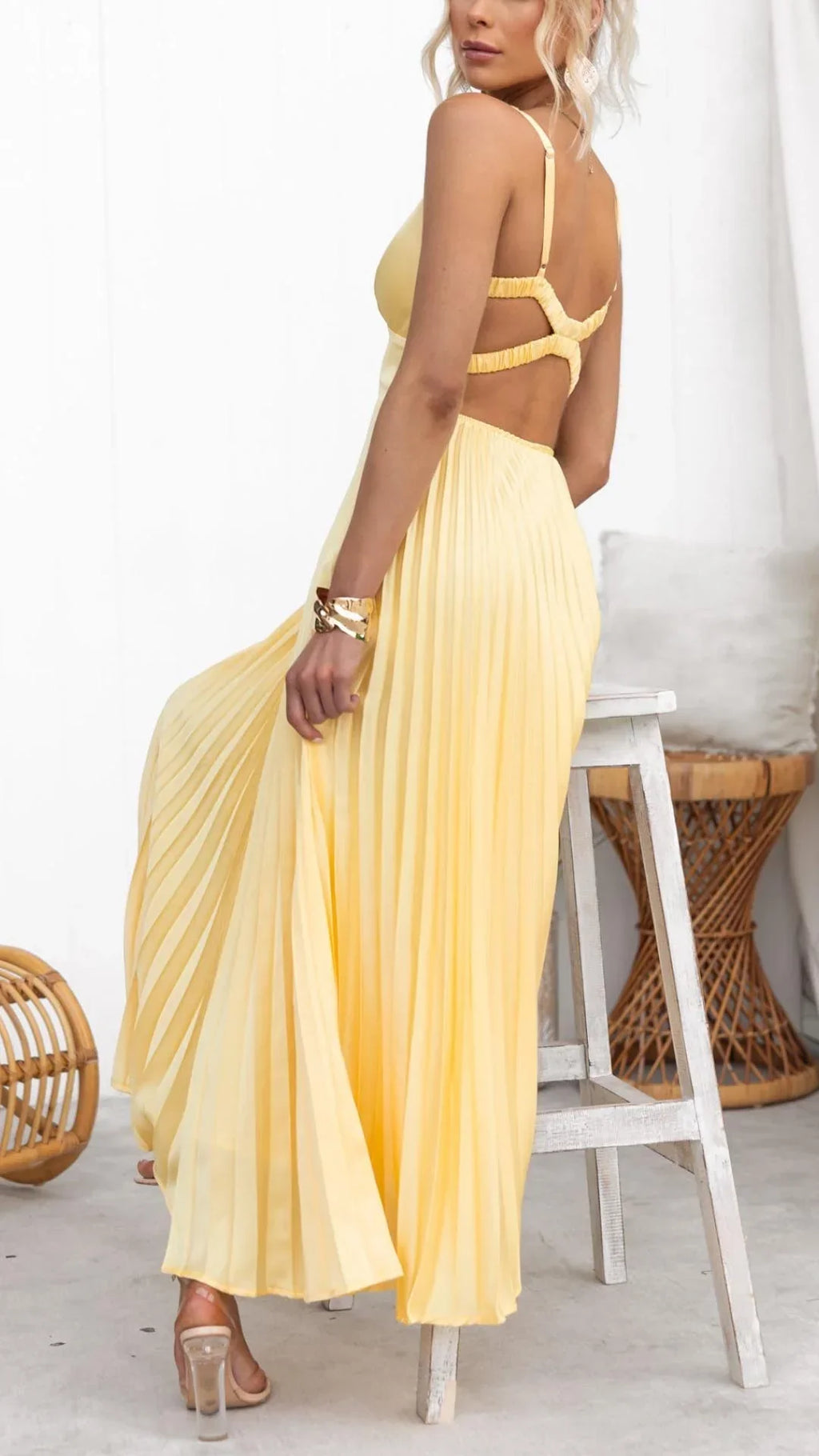 Lunetta Yellow Midi Dress