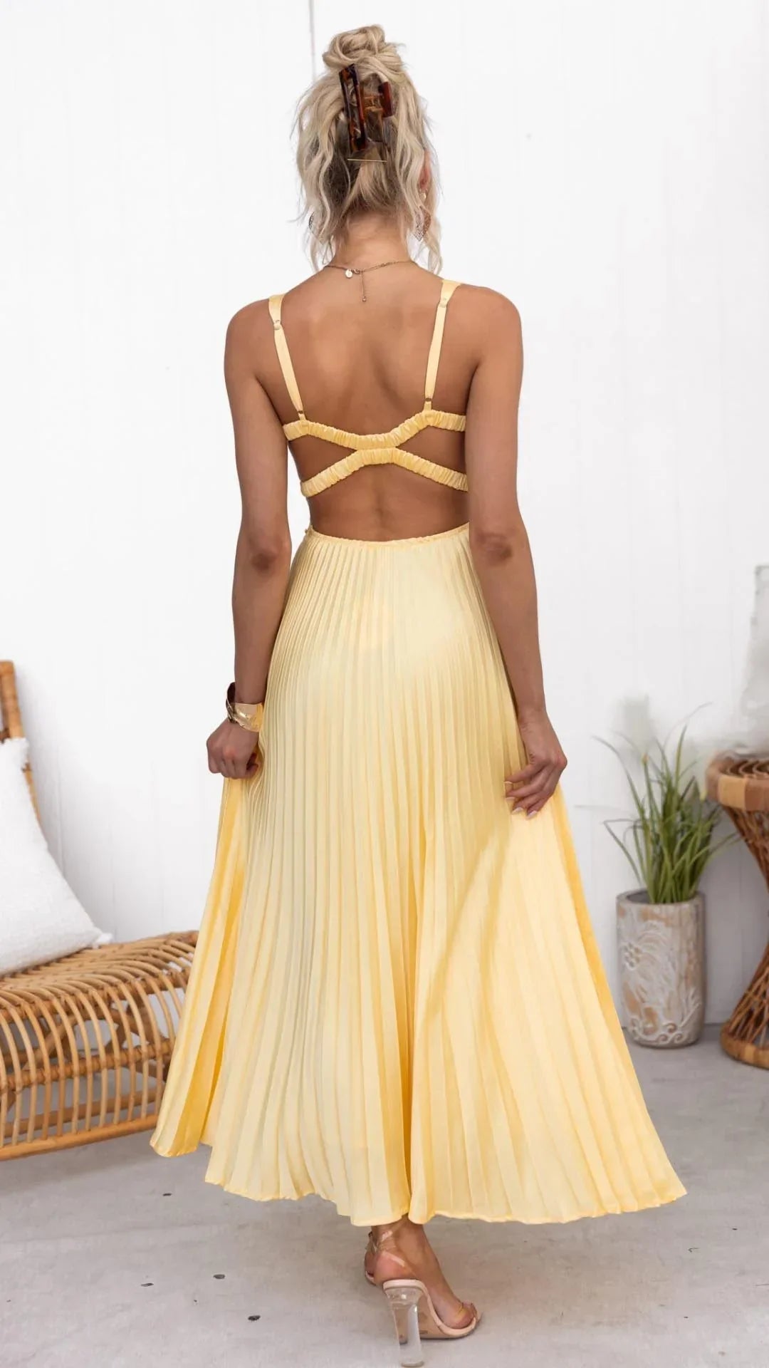 Lunetta Yellow Midi Dress