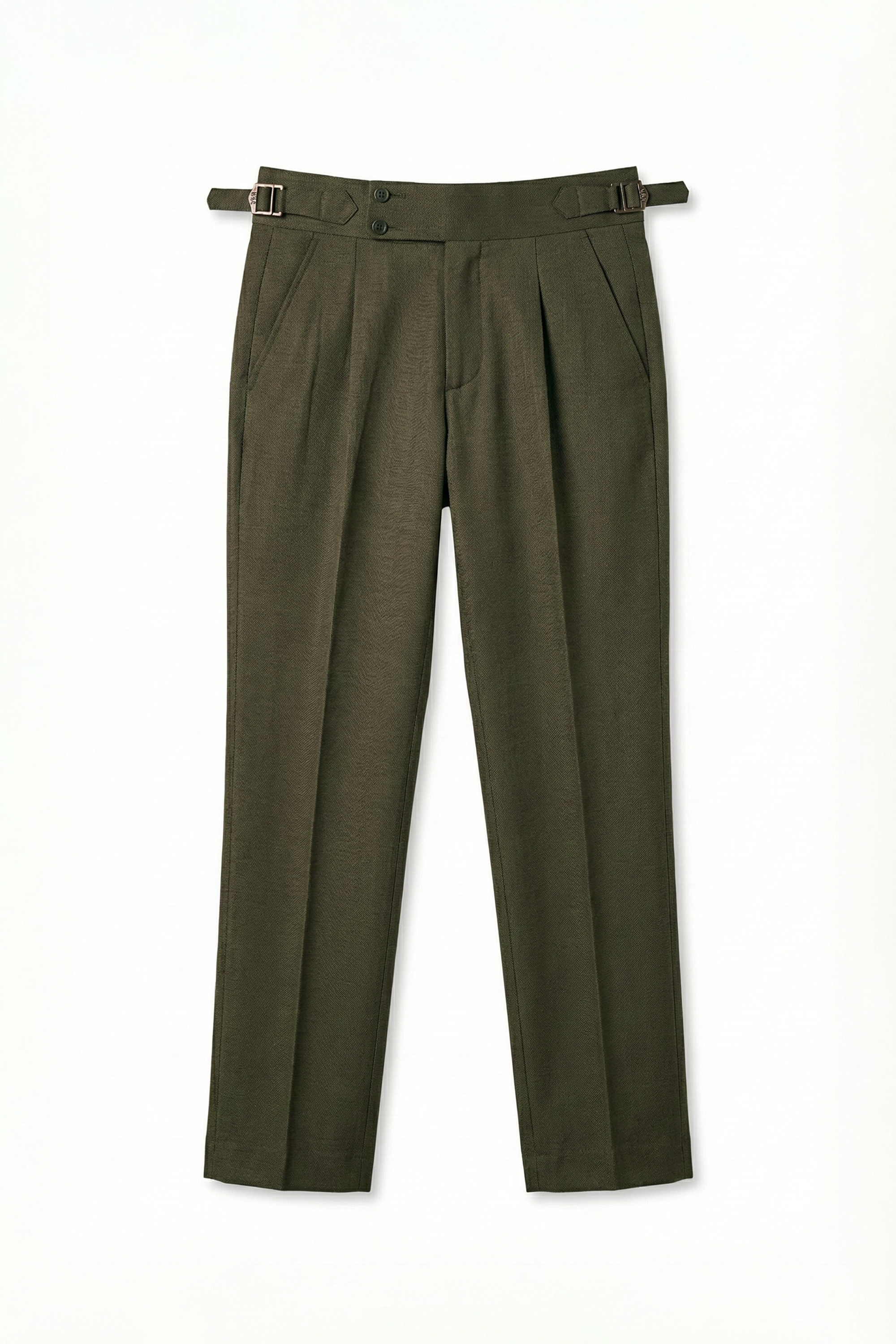 Tobbaco Brown Pleated Gurkha Pants