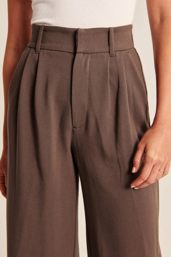 Lucia Chocolate Tailored Pants Women