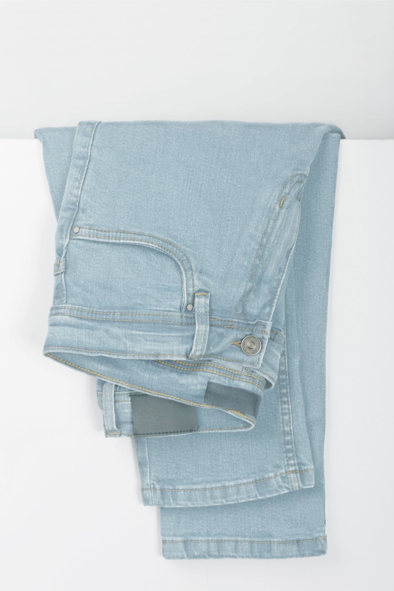 Ice Blue Denim with Golden Thread