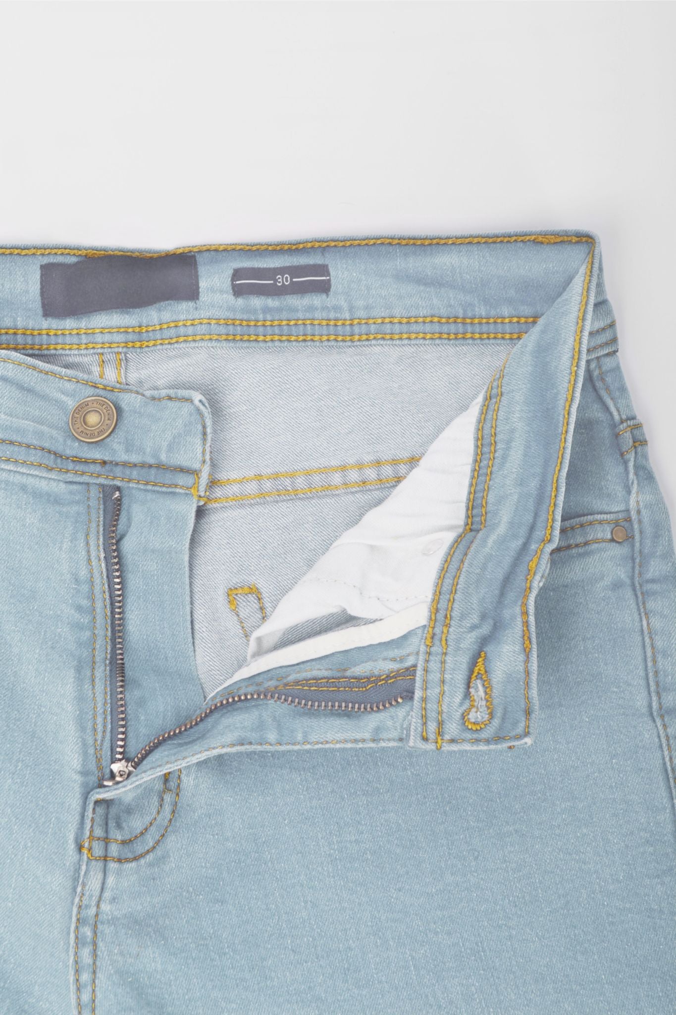 Ice Blue Denim with Golden Thread