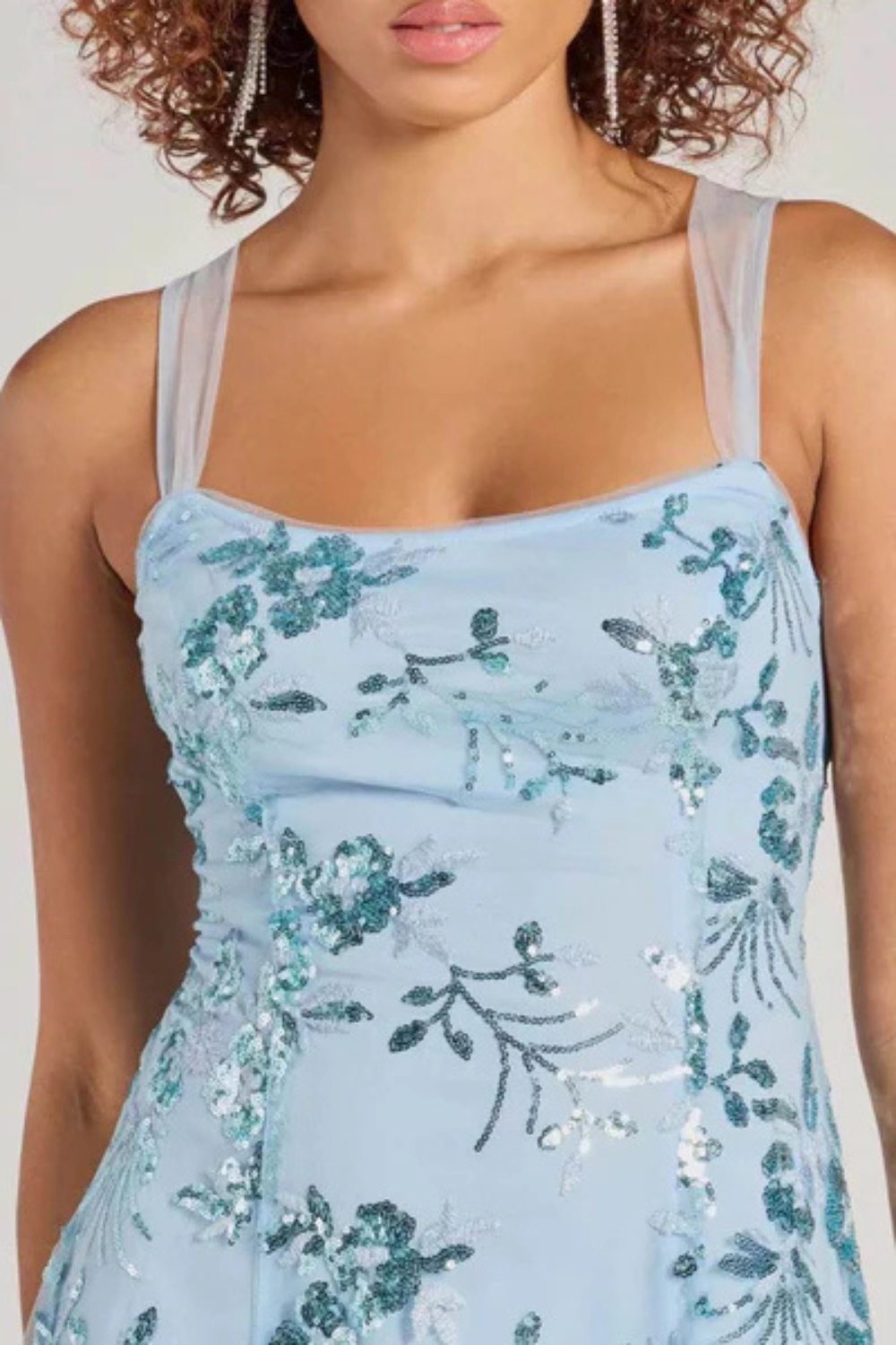 Elaria Sequin Floral Cocktail Mini Dress