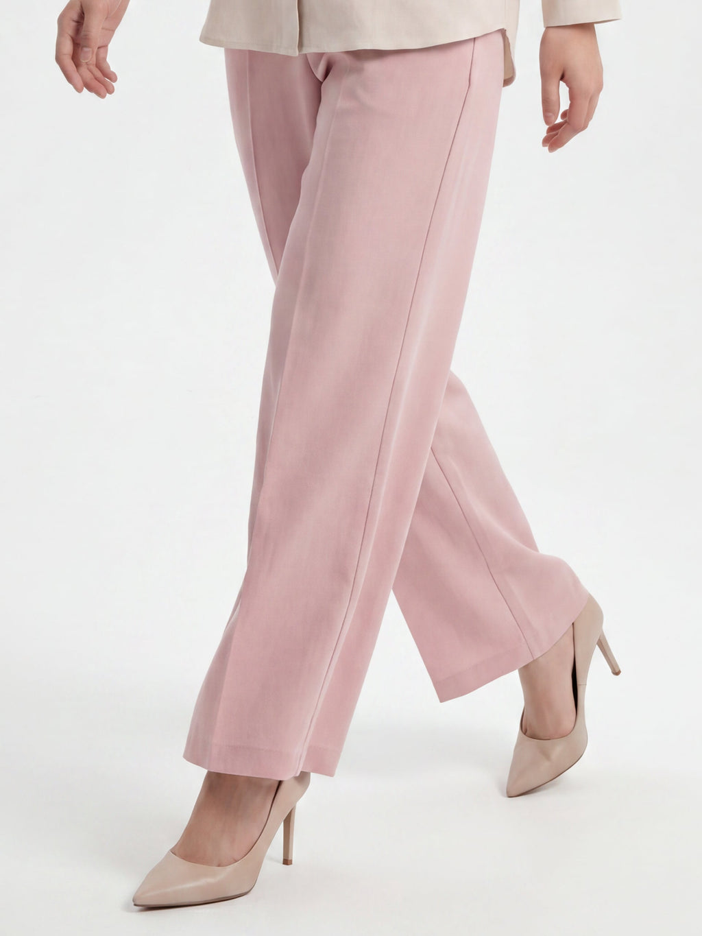 Dull Pink High Waisted Trousers