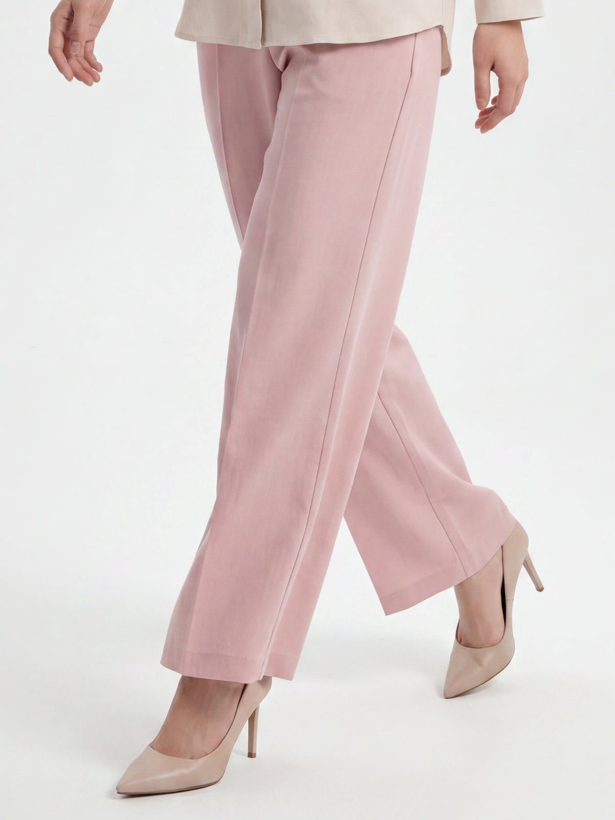 Dull Pink High Waisted Trousers