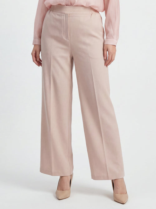Beige Wide Leg Pants