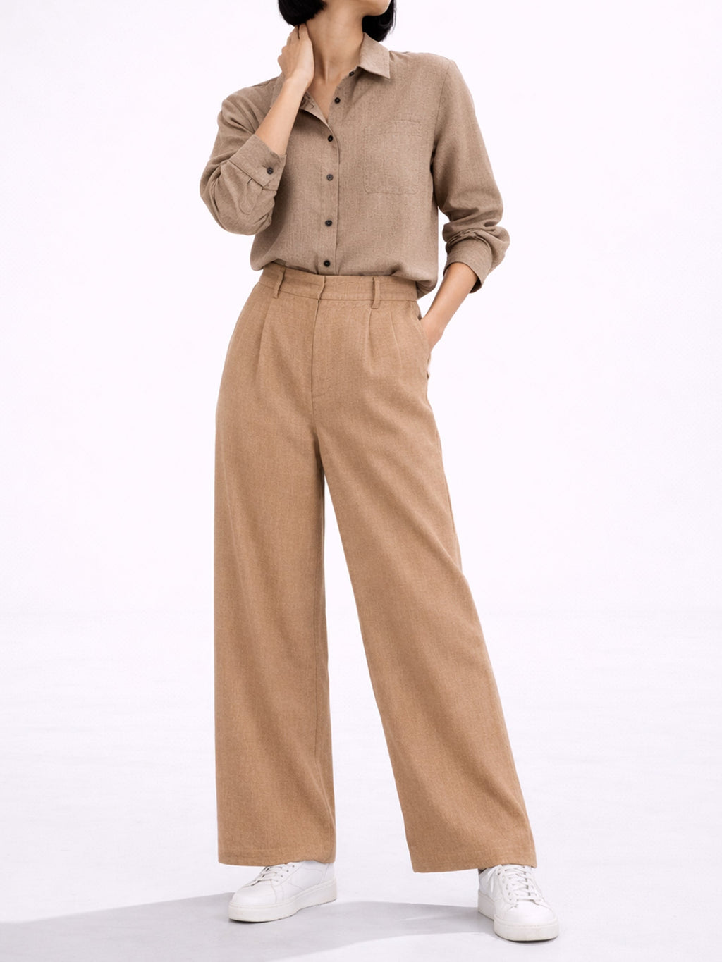 Beige Relaxed Trousers