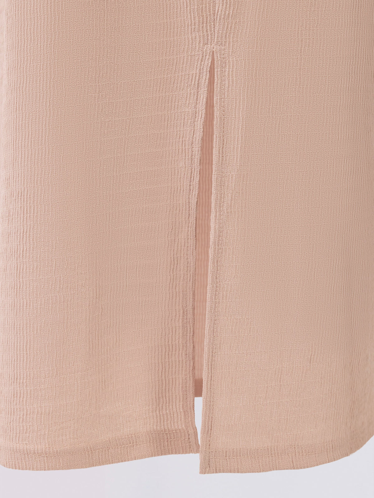 Salmon Ribbed Long Skirt