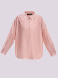 Light Pink Oversized Sheer Button-Down Shirt
