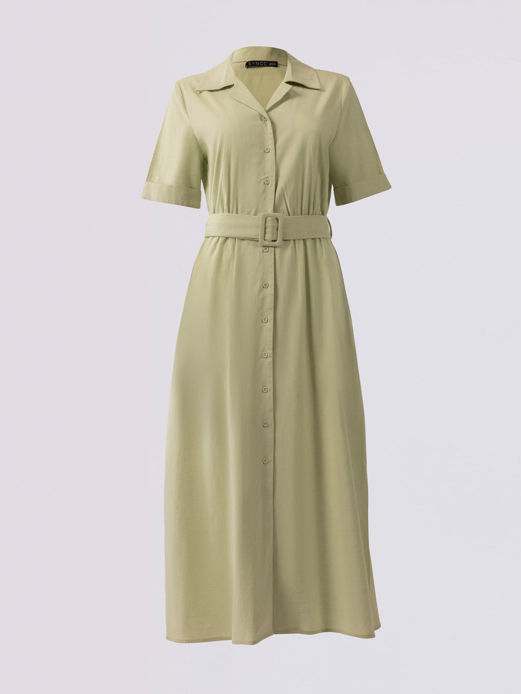 Mint Green Collared Flare Dress