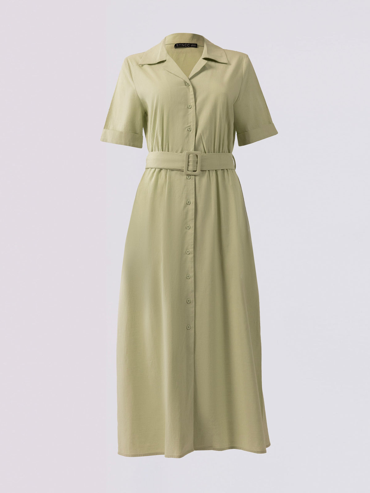 Mint Green Collared Flare Dress