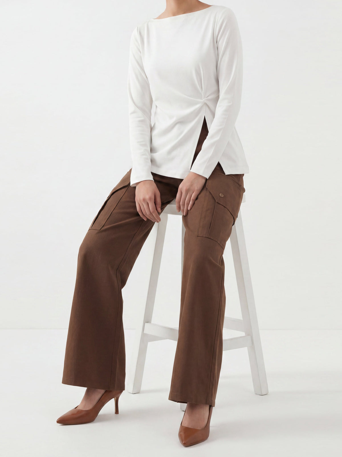 White Side-Twist Tee