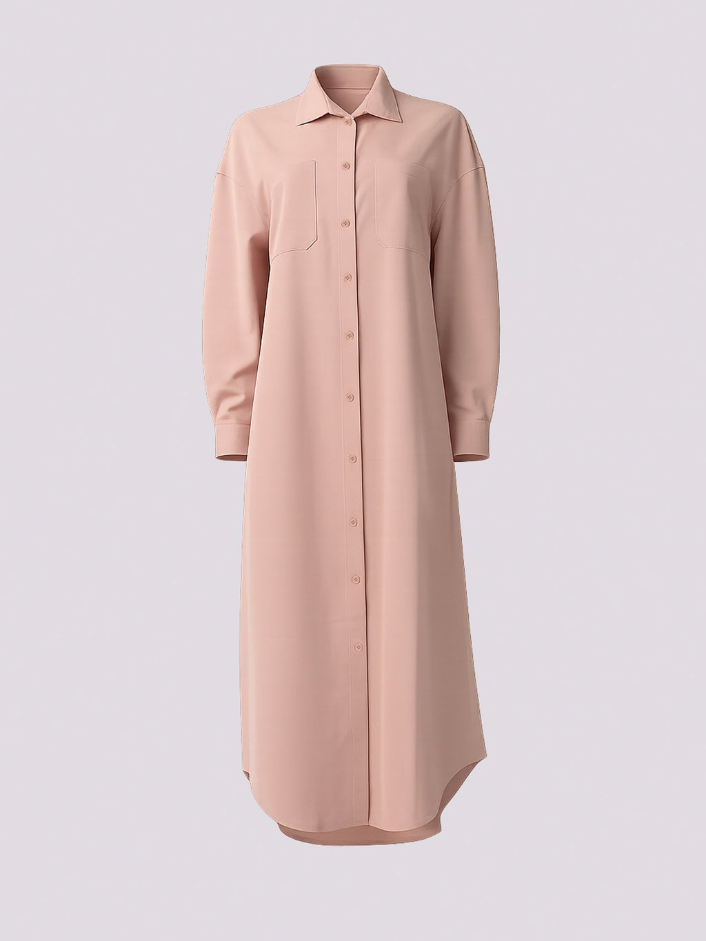 Pink Button-Down Maxi Dress
