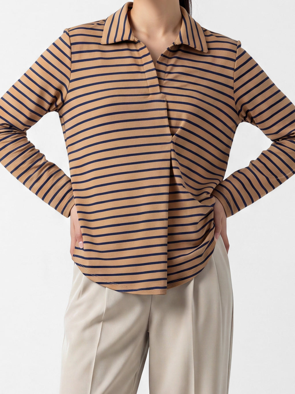 Mocha Everyday Stripe Oversized Shirt
