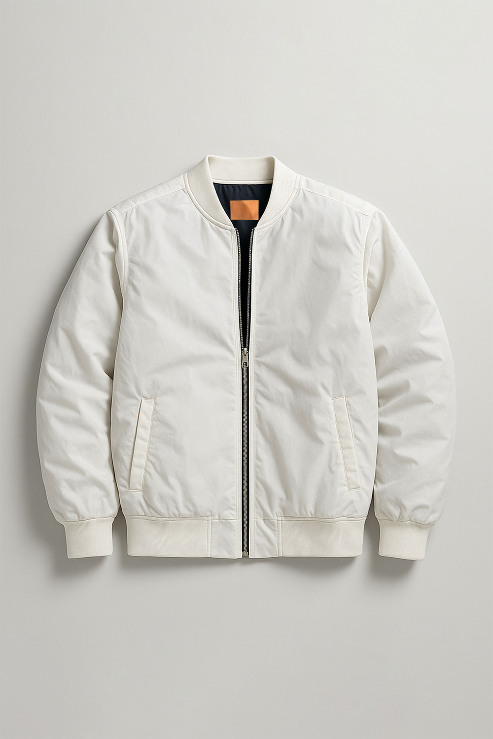 White Windshell Bomber Jacket