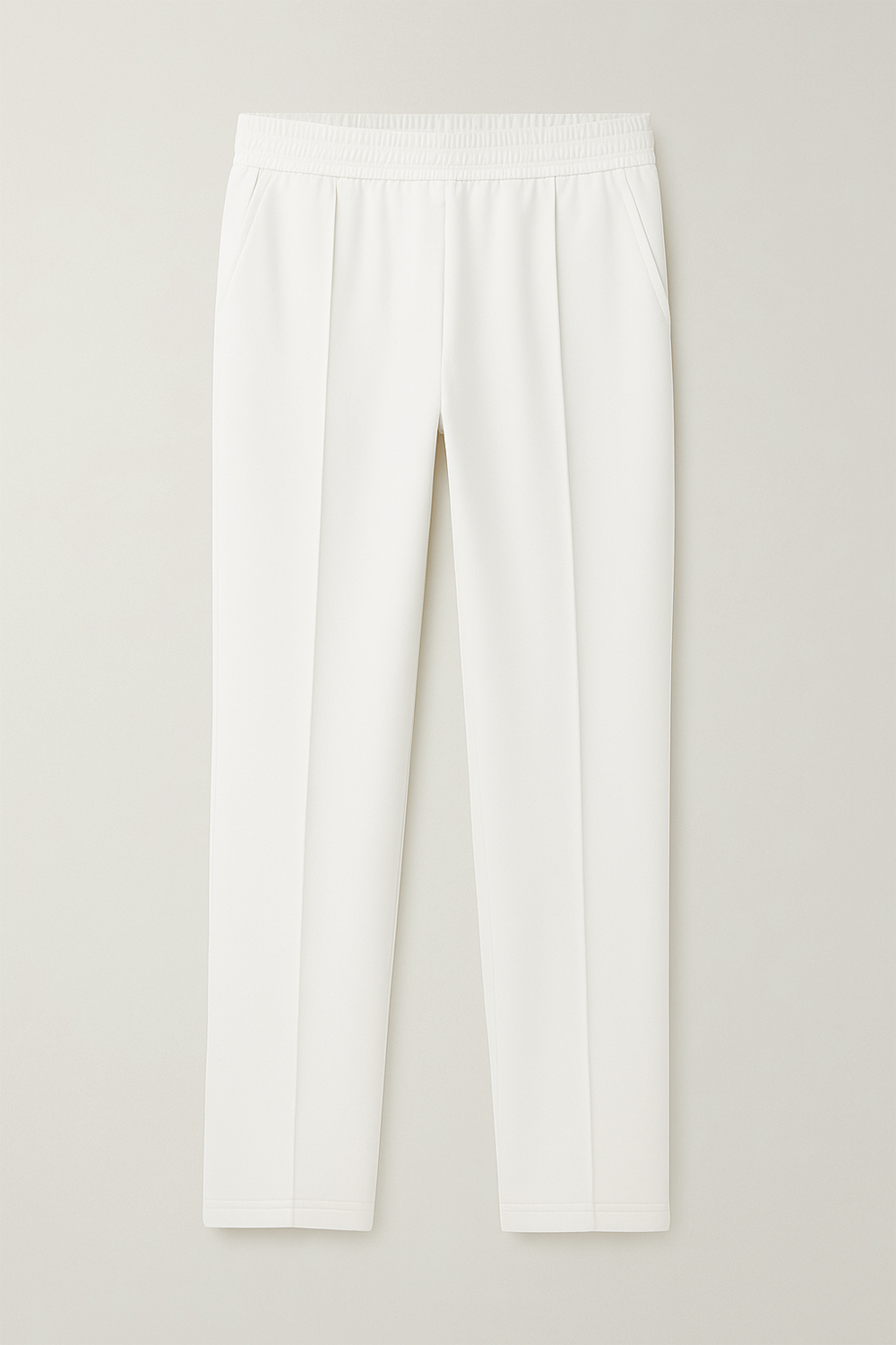 White Fleece Pleated Pants