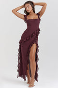 Penelope Ruffle One Shoulder Maxi Dress