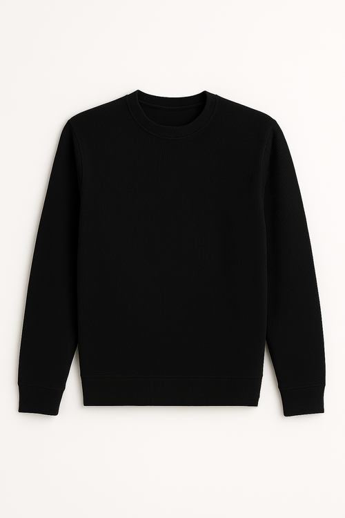 Black Textured Sweatshirt