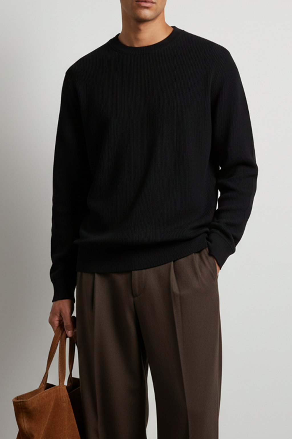 Black Textured Sweatshirt