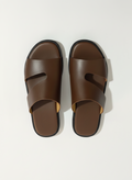 Brown Artisan Leather Slides