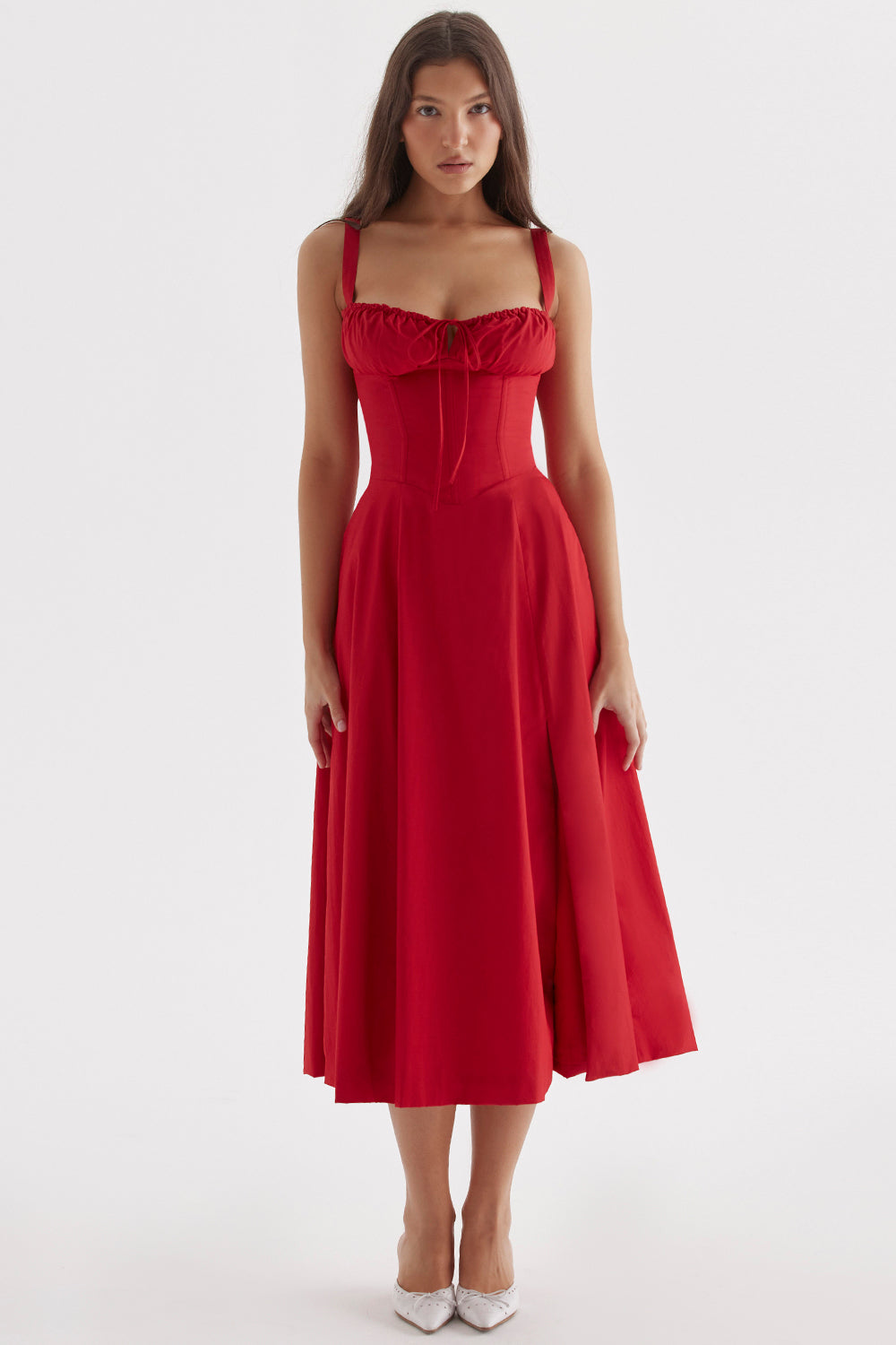 Nerianna Ruched Midi Dress