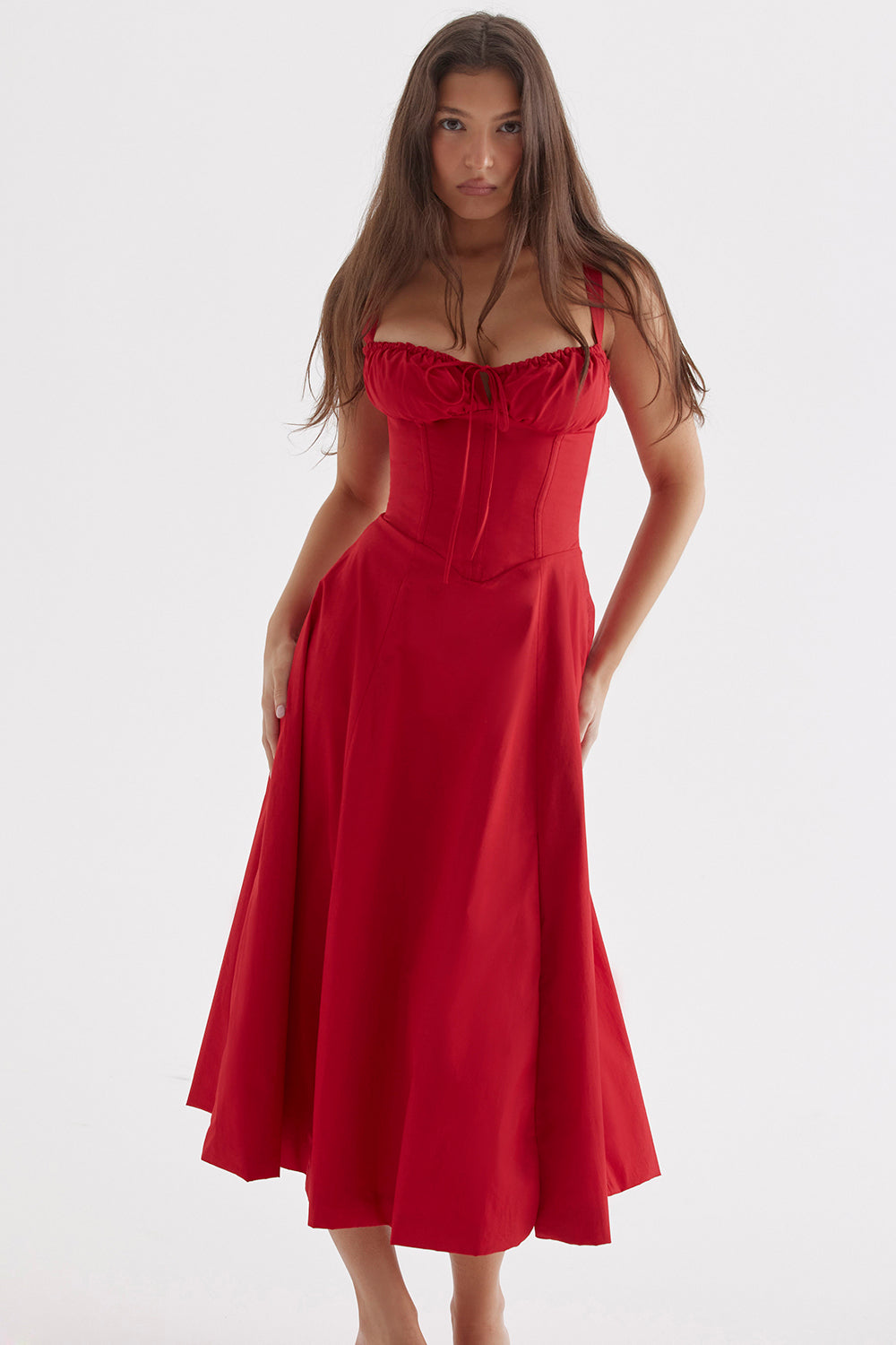 Nerianna Ruched Midi Dress