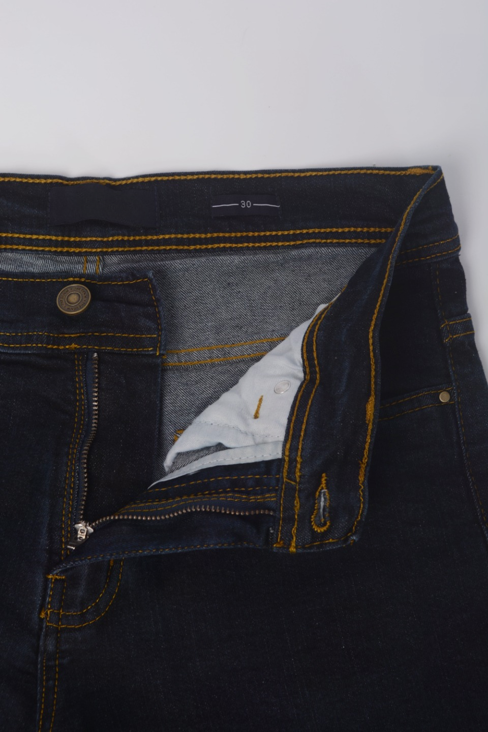 Dark Blue Denim with Golden Thread