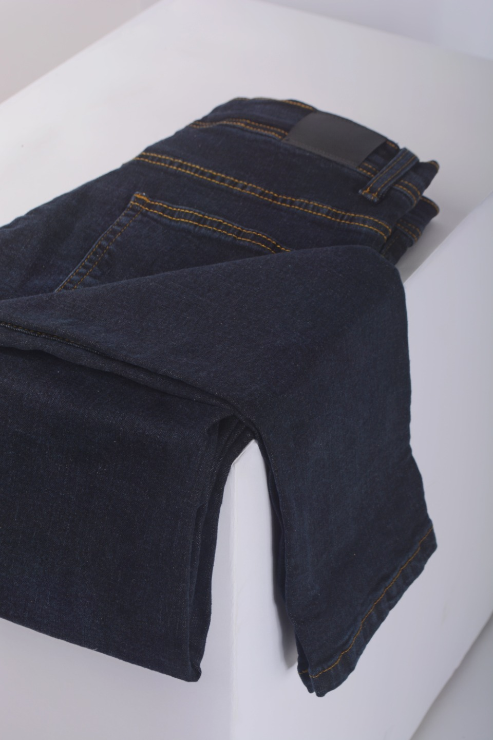 Dark Blue Denim with Golden Thread