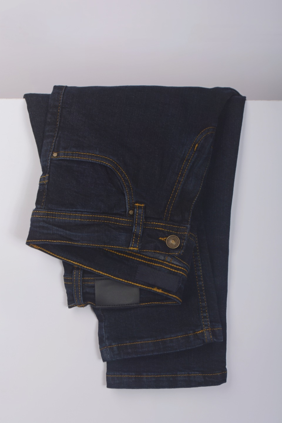 Dark Blue Denim with Golden Thread