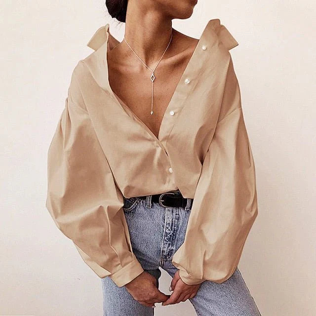 Marzella Balloon Sleeve Spring Blouse Shirt
