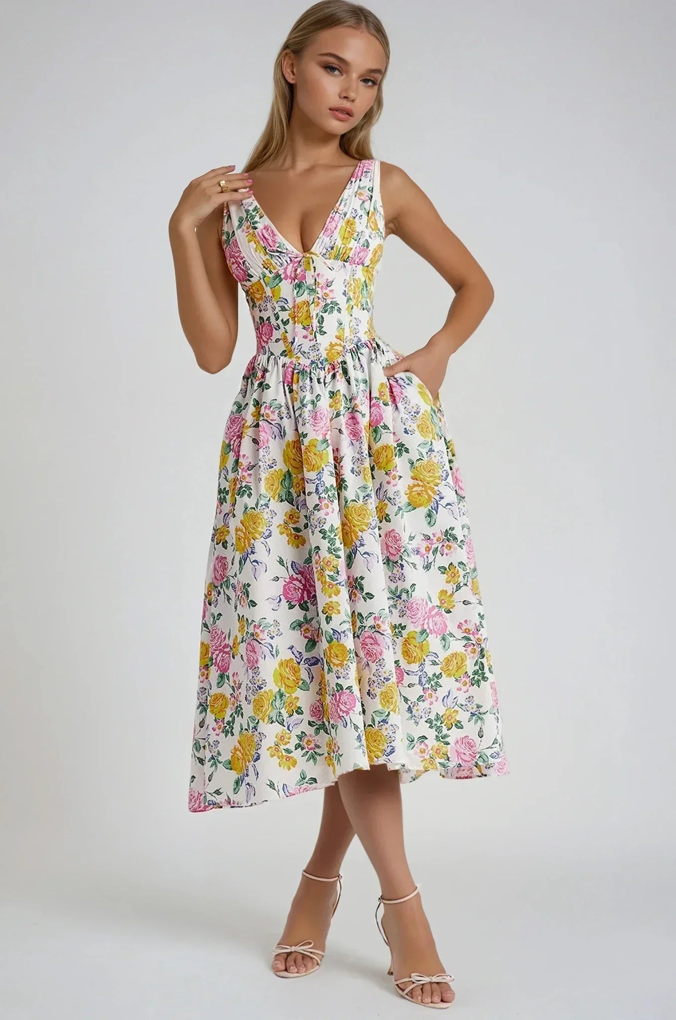Ilvina Floral Garden Party Midi Dress