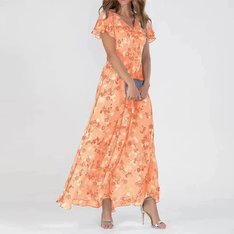 Ismeria Floral Garden Party Wedding Guest Maxi Dress