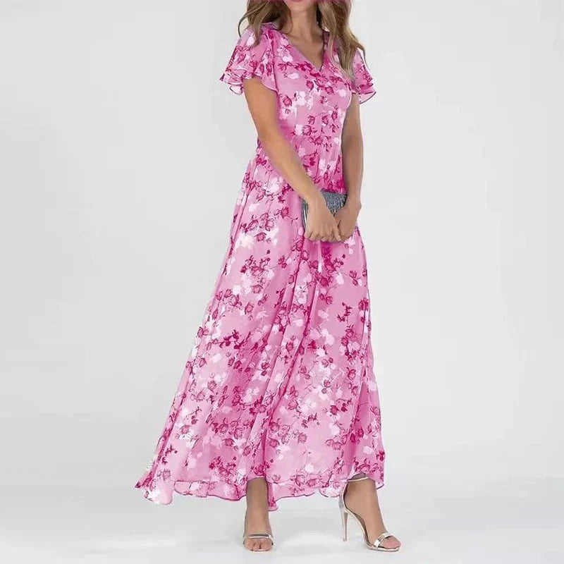 Ismeria Floral Garden Party Wedding Guest Maxi Dress