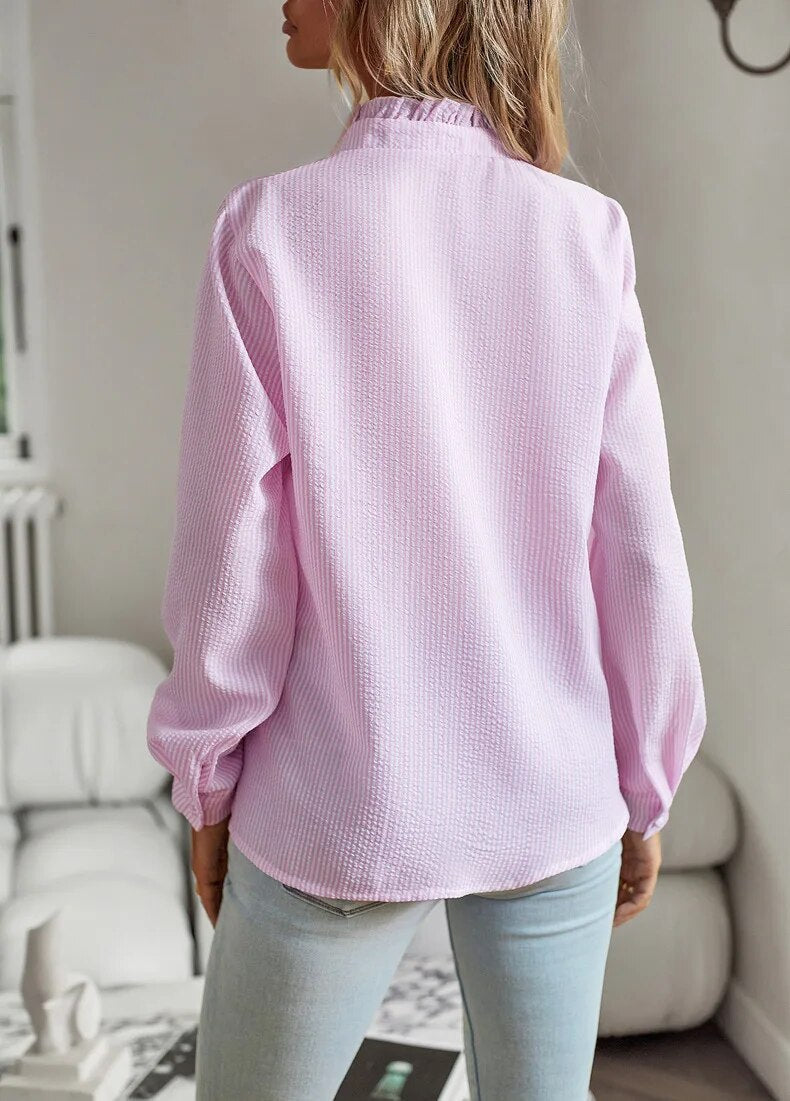 Ella Pleated Ruffle Blouse