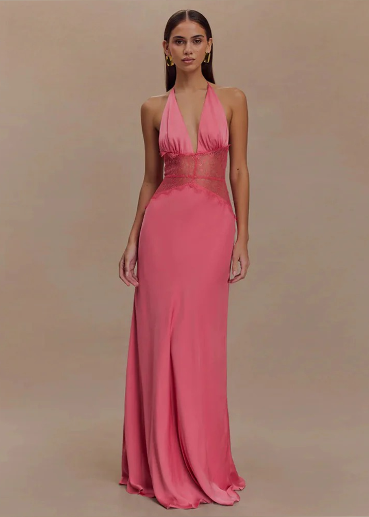 Serena Lace Halter Maxi Dress