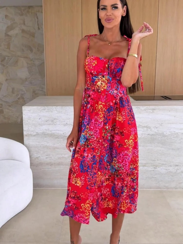 Fioralie Floral Summer Midi Dress