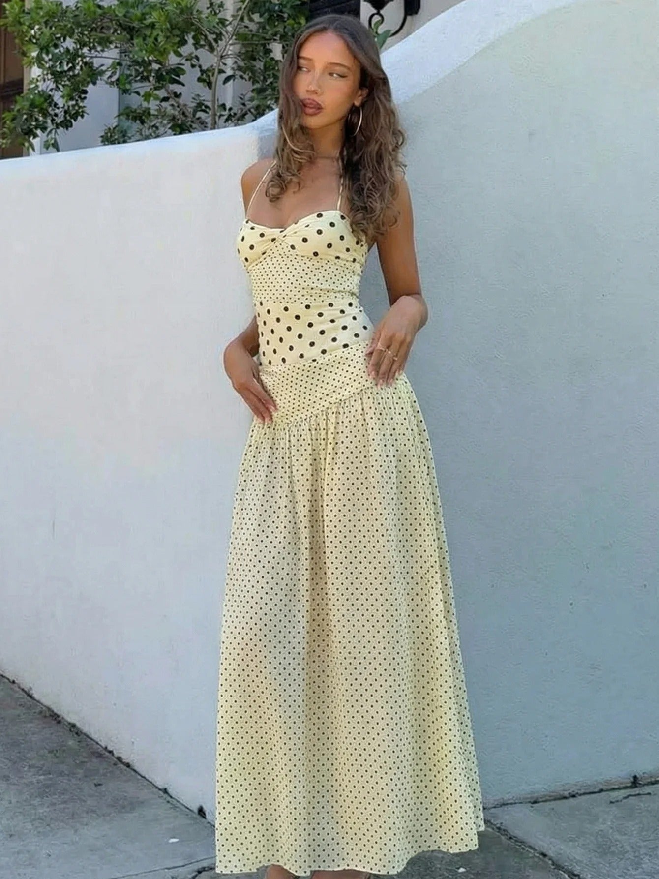 Vesperine Polka Dot Summer Maxi Dress