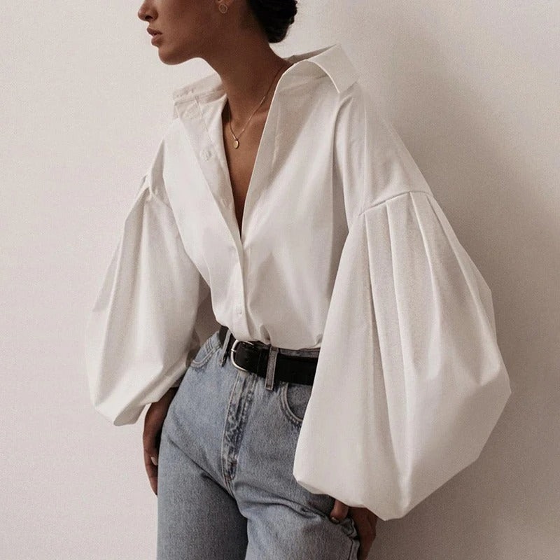 Marzella Balloon Sleeve Spring Blouse Shirt