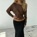 Marivelle Lace Waist Off Shoulder Top